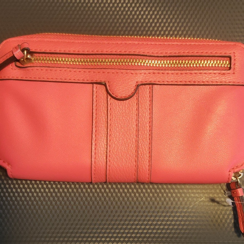 Large wallet- super soft pleather material- magenta color